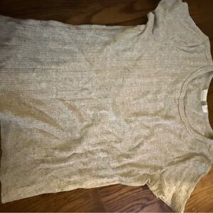 Casual Grey Ribbed T-Shirt